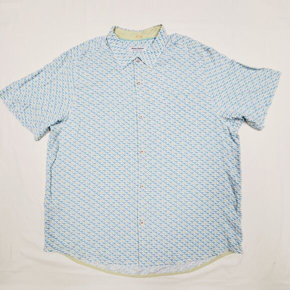 XXL Tommy Bahama Opal Teal Green Veracruz Cay Cocktail Mixer Shirt 56